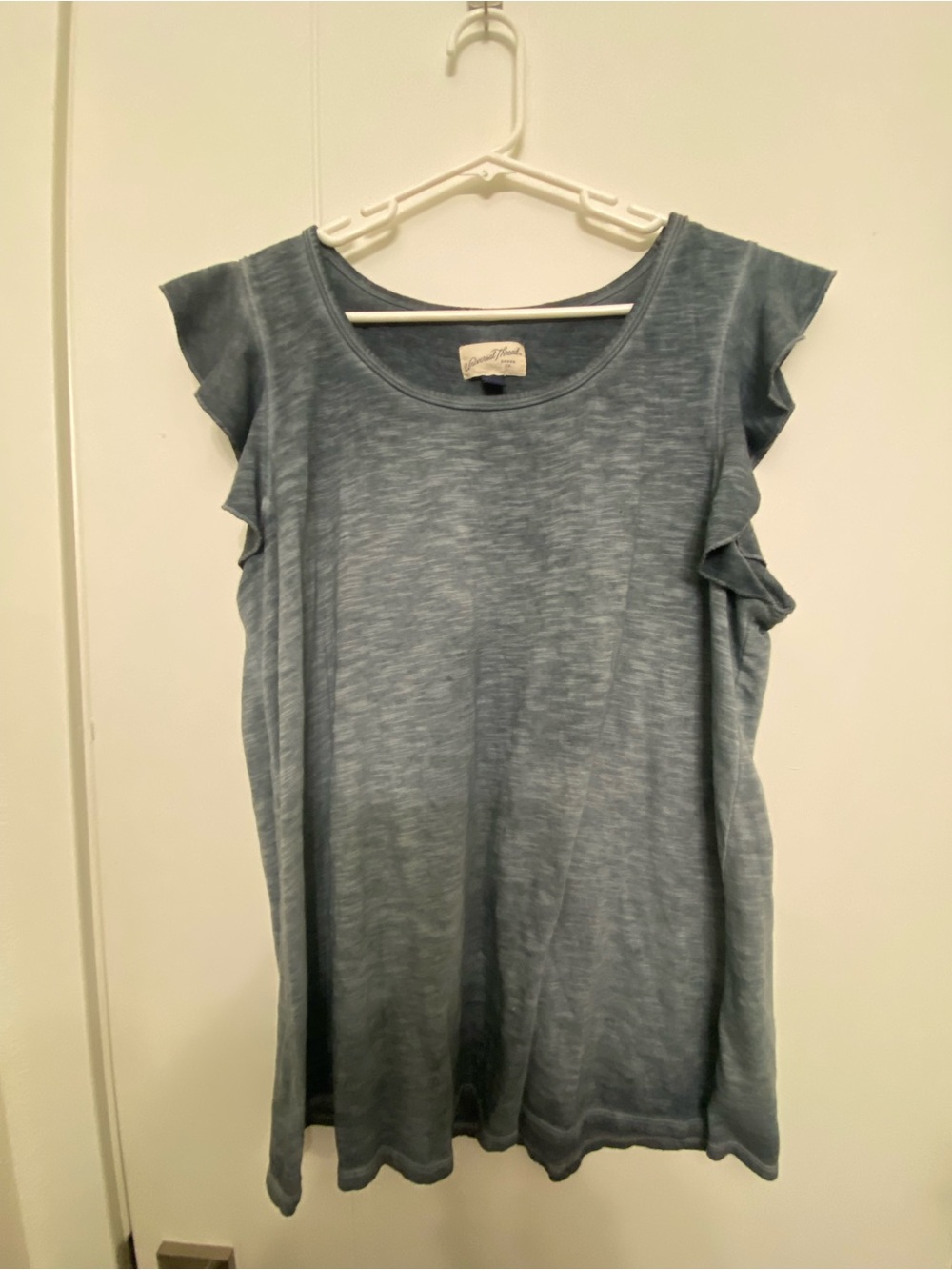 Universal Thread Light Blue Ruffle Sleeve Tank Top